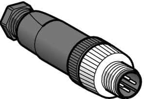 Telemecanique Sensors - 3 Amp, M12 4 Pin Male Straight Field Attachable Connector Sensor and Receptacle - 125 VAC, 150 VDC, IP67 Ingress Rating - Benchmark Tooling