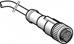 Telemecanique Sensors - 4 Amp, 1/2-20 UNF 3 Pin Female Straight Cordset Sensor and Receptacle - 250 VAC, 300 VDC, 2m Cable Length, IP67 Ingress Rating - Benchmark Tooling