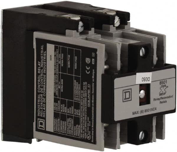 Square D - Electromechanical Screw Clamp General Purpose Relay - 20 Amp at 600 VAC, 2NO, 110 VAC at 50 Hz & 120 VAC at 60 Hz - Benchmark Tooling