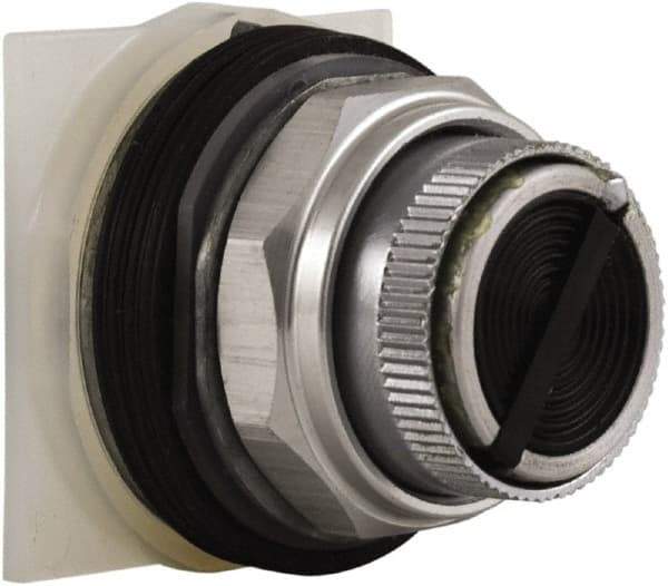 Schneider Electric - 1.22 Inch Mount Hole, Flush, Pushbutton Switch with Contact Block - Round, Black Pushbutton, Nonilluminated, Dusttight, Oiltight, Watertight and Shock and Vibration Resistant - Benchmark Tooling