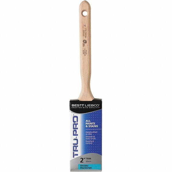 Bestt-Liebco - 2" Flat Nylon/Polyester Sash Brush - Wood Long Sash Handle - Benchmark Tooling