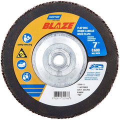 Norton - 7" 60 Grit 5/8-11 Center Hole Type 27 Ceramic Alumina Flap Disc - Benchmark Tooling