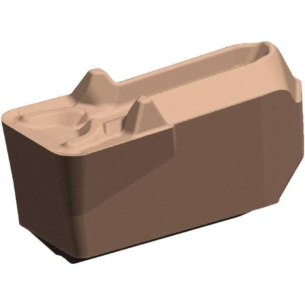 Kennametal - 3EG-U GUN Grade KCU10, 3.3mm Cutting Width Carbide Grooving Insert - 2.2mm Max Depth of Cut, Neutral, 0.4mm Corner Radius, AlTiN Finish - Benchmark Tooling