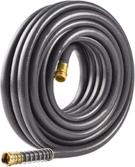 Fiskars - 100' Long Commercial Hose - 5/8" Diam, 3/4" GHT, Rubber/Vinyl, 500 psi, All Season, Gray - Benchmark Tooling