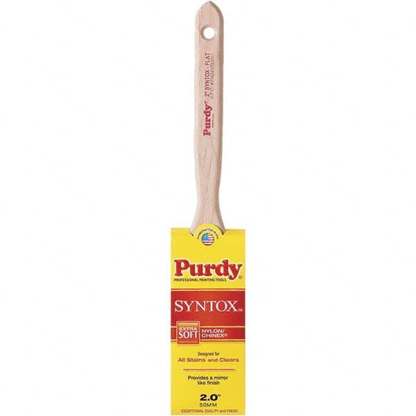 Purdy - 2" Flat Synthetic Trim Brush - 3-7/8" Bristle Length, 2-11/16" Wood Flat Handle - Benchmark Tooling