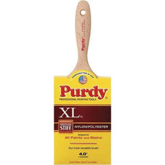 Purdy - 4" Flat Synthetic Trim Brush - 3-11/16" Bristle Length, 3-3/16" Wood Beavertail Handle - Benchmark Tooling