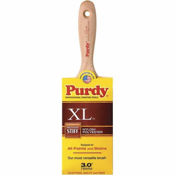 Purdy - 3" Flat Synthetic Wall Brush - 3-11/16" Bristle Length, 3-11/16" Wood Beavertail Handle - Benchmark Tooling