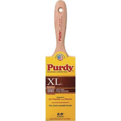 Purdy - 2-1/2" Flat Synthetic Wall Brush - 3-7/16" Bristle Length, 3-7/16" Wood Beavertail Handle - Benchmark Tooling