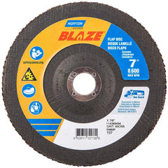 Norton - 7" 40 Grit 7/8" Center Hole Type 27 Ceramic Alumina Flap Disc - Benchmark Tooling