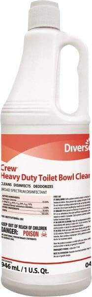 Diversey - 32 oz Squeeze Bottle Liquid Toilet Bowl Cleaner - Mint Scent, Nonacidic, Toilets - Benchmark Tooling