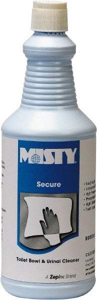 Misty - 32 oz Bottle Liquid Toilet Bowl Cleaner - Mint Scent, Disinfectant, Nonacidic, Toilets - Benchmark Tooling