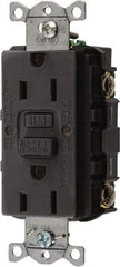 Hubbell Wiring Device-Kellems - 1 Phase, 5-15R NEMA, 125 VAC, 15 Amp, GFCI Receptacle - 2 Pole, Back and Side Wiring, Commercial Grade - Benchmark Tooling