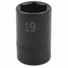SK - Impact Socket - 3/8"DR 6PT 19MM SEMI-DEEP IMPACT SOCKET - Benchmark Tooling