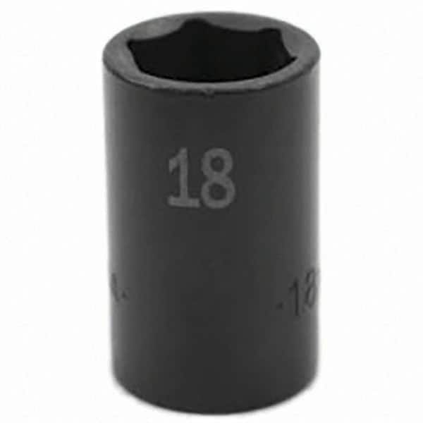 SK - Impact Socket - 3/8"DR 6PT 18MM SEMI-DEEP IMPACT SOCKET - Benchmark Tooling