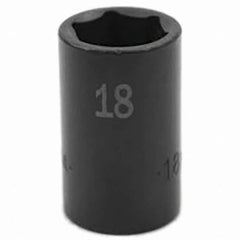 SK - Impact Socket - 3/8"DR 6PT 18MM SEMI-DEEP IMPACT SOCKET - Benchmark Tooling
