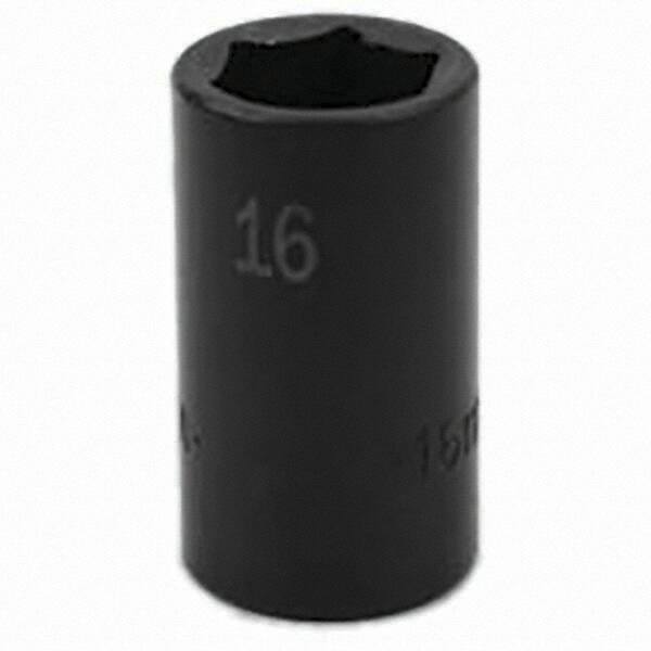SK - Impact Socket - 3/8"DR 6PT 16MM SEMI-DEEP IMPACT SOCKET - Benchmark Tooling