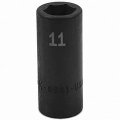 SK - Impact Socket - 3/8"DR 6PT 11MM SEMI-DEEP IMPACT SOCKET - Benchmark Tooling