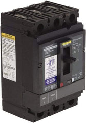 Square D - 100 Amp, 250 VDC, 600 VAC, 3 Pole, Panel Mount Molded Case Circuit Breaker - Thermal Magnetic Trip, 14 kA at 600 VAC Breaking Capacity, 14-3/0 AWG, 110.8mm Deep x 162.6mm High x 104.7mm Wide - Benchmark Tooling