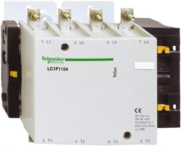 Schneider Electric - 4 Pole, 200 Amp at 440 VAC, Nonreversible IEC Contactor - Bureau Veritas, CCC, CSA, DNV, EN/IEC 60947-1, EN/IEC 60947-4-1, GL, JEM 1038, LROS, RINA, RMRoS, RoHS Compliant, UL Listed - Benchmark Tooling