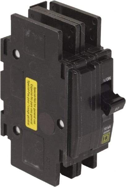 Square D - 60 Amp, 120/240 VAC, 2 Pole, DIN Rail Mounted, Flush Mount, Surface Mount Miniature Circuit Breaker - Thermal Magnetic Trip, 10 kA at 120/240 VAC Breaking Capacity, 14-2 (Aluminum), 14-2 (Copper) AWG, 74mm Deep x 103mm High x 19mm Wide - Benchmark Tooling
