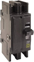 Square D - 15 Amp, 120/240 VAC, 2 Pole, DIN Rail Mounted, Flush Mount, Surface Mount Miniature Circuit Breaker - Thermal Magnetic Trip, 10 kA at 120/240 VAC Breaking Capacity, 14-2 (Aluminum), 14-2 (Copper) AWG, 74mm Deep x 103mm High x 19mm Wide - Benchmark Tooling