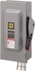 Square D - 60 Amp, 600 VAC, 3 Pole Fused Safety Switch - NEMA 1, 50 hp at 600 VAC (Triple Phase) - Benchmark Tooling