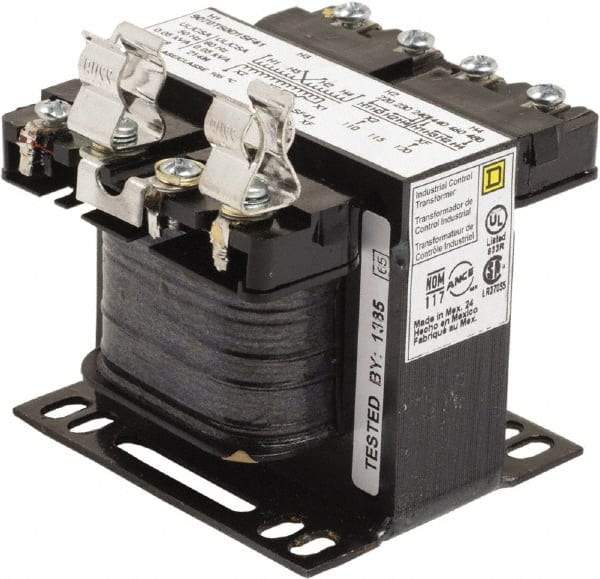 Square D - 50 VA, Top Mount Fuse Block Control Transformer - 50/60 Hz, 3.09 Inch Deep x 2.58 Inch High - Benchmark Tooling