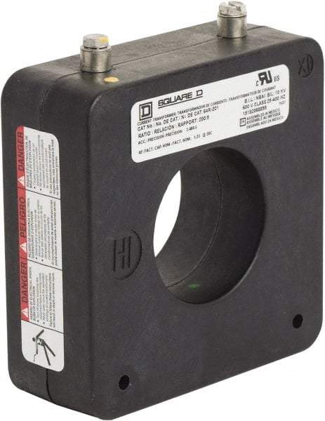 Square D - 200 Amp AC Input, 5 Amp AC Output, Panel Meter Donut Current Transformer - Screw Terminal - Benchmark Tooling