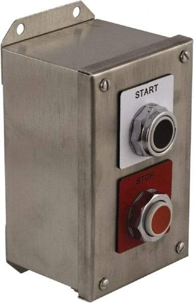 Schneider Electric - 2 Operator, Projecting Pushbutton Control Station - Start, Stop (Legend), Momentary Switch, 1NO/2NC Contact, NEMA 13, 3, 4 - Benchmark Tooling