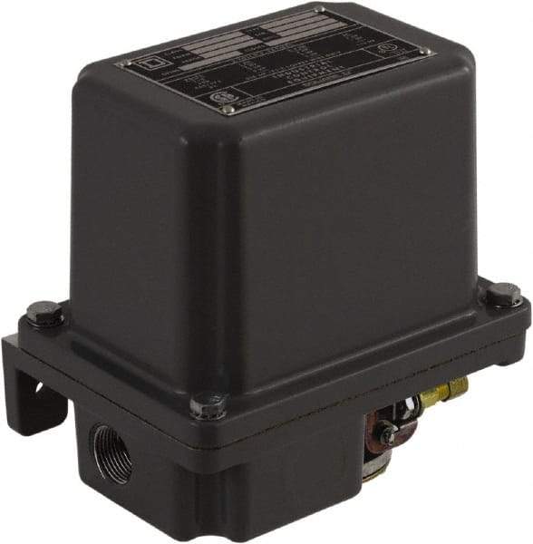 Square D - 1, 7, 9 and 3R NEMA Rated, 145 to 175 psi, Electromechanical Pressure and Level Switch - Adjustable Pressure, 575 VAC, L1-T1, L2-T2 Terminal, For Use with Square D Pumptrol - Benchmark Tooling