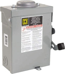 Square D - 30 Amp, 240 VAC, 2 Pole Nonfused Safety Switch - NEMA 3R, 1 & 3 Phase, 10 hp at 240 VAC (Single Phase), 15 hp at 240 VAC (Triple Phase) - Benchmark Tooling