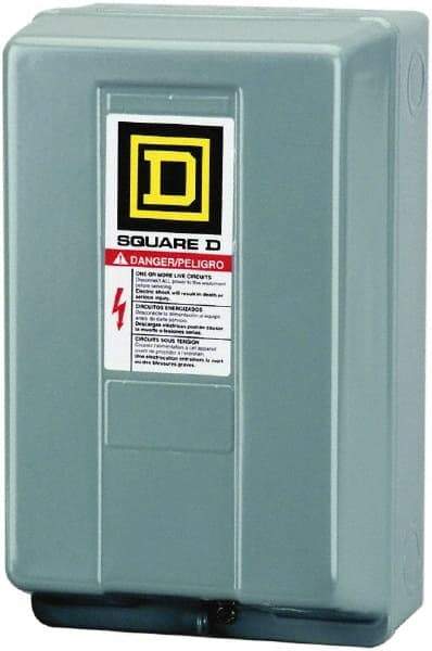 Square D - 1 NEMA Rated, 2 Pole, Electrically Held Lighting Contactor - 30 A (Tungsten), 110 VAC at 50 Hz, 120 VAC at 60 Hz - Benchmark Tooling