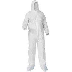 KleenGuard - Size 3XL Polypropylene General Purpose Coveralls - White, Zipper Closure, Elastic Cuffs, Elastic Ankles, Serged Seams - Benchmark Tooling