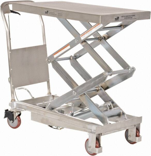 Vestil - 800 Lb Capacity Manual Scissor Elevating Cart - 15-1/2" to 50-3/4" Lift Height, 35-1/2" Platform Length x 20" Platform Width - Benchmark Tooling