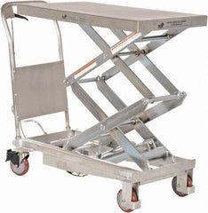 Vestil - 800 Lb Capacity Manual Scissor Elevating Cart - 15-1/2" to 50-3/4" Lift Height, 35-1/2" Platform Length x 20" Platform Width - Benchmark Tooling