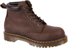 Dr. Martens - Unisex Size 7 Medium Width Steel Work Boot - Brown, Leather Upper, PVC Outsole, 6-1/2" High, Hot Weather, Non-Slip, Electrostatic Dissipative (ESD), Puncture Resistant - Benchmark Tooling