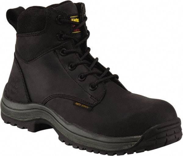 Dr. Martens - Men's Size 7 Medium Width Composite Work Boot - Black, Leather Upper, Rubber Outsole, 7" High, Hot Weather, Non-Slip, Electrostatic Dissipative (ESD) - Benchmark Tooling