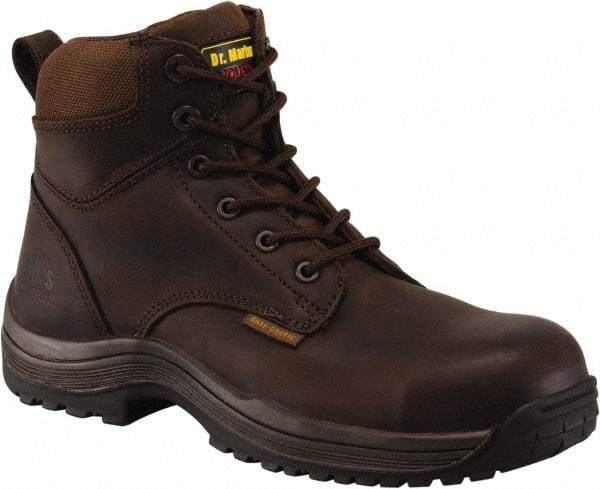 Dr. Martens - Men's Size 7 Medium Width Composite Work Boot - Brown, Leather Upper, Rubber Outsole, 7" High, Dielectric, Hot Weather, Non-Slip - Benchmark Tooling