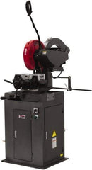 Jet - 2 Cutting Speeds, 350mm Blade Diam, Cold Saw - 1,750 & 3,500 RPM Blade Speed, Floor Machine, 3 Phase, Compatible with Non-Ferrous Material - Benchmark Tooling