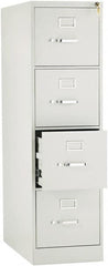 Hon - 15" Wide x 52" High x 26-1/2" Deep, 4 Drawer Vertical File with Lock - Steel, Light Gray - Benchmark Tooling