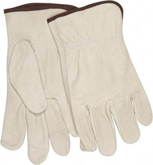 MCR Safety - Size M General Protection Work Gloves - For Work & Driver, Uncoated, Slip-On Cuff, Cream, Paired - Benchmark Tooling
