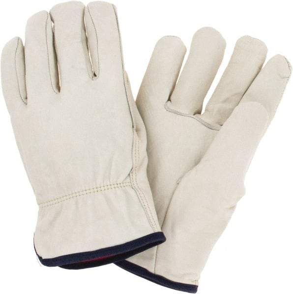MCR Safety - Size XL Cold Protection Work Gloves - For Work & Driver, Uncoated, Natural/Red, Paired - Benchmark Tooling
