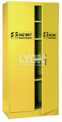 HazMat Cabinet - #5460HM - 36 x 24 x 78" - Setup with 4 shelves - Yellow only - Benchmark Tooling