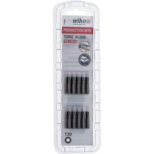 Wiha - 1/4" Drive T30 Torx Screwdriver Bit - 1" OAL, Insert Bit - Benchmark Tooling