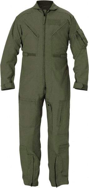 PROPPER - Size 46 Short, Green, Zipper Front, Flame Resistant Coveralls - Nomex, Open Wrists and Ankles, 6 Pockets - Benchmark Tooling