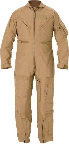 PROPPER - Size 52 Long, Tan, Zipper Front, Flame Resistant Coveralls - Nomex, Open Wrists and Ankles, 6 Pockets - Benchmark Tooling