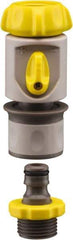 Nelson - 3/4-8 Garden Hose Coupler & Connector Set with Built-In Valve - Plastic, Female & Male Connector - Benchmark Tooling