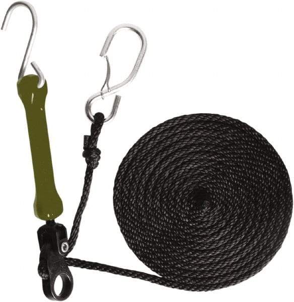The Perfect Bungee - Light Duty Tie Down with Triangulated Galvanized S Hook - 144" OAL, Camo Green - Benchmark Tooling