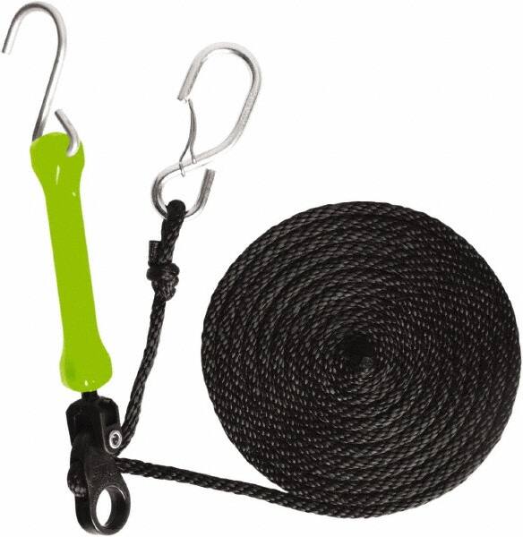 The Perfect Bungee - Light Duty Tie Down with Triangulated Galvanized S Hook - 144" OAL, Safety Green - Benchmark Tooling