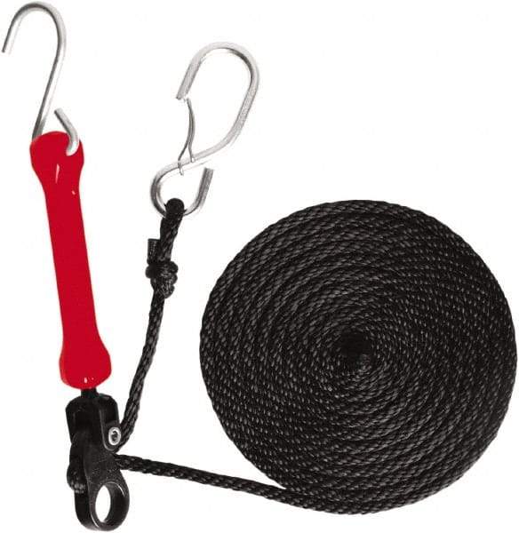 The Perfect Bungee - Light Duty Tie Down with Triangulated Galvanized S Hook - 144" OAL, Red - Benchmark Tooling